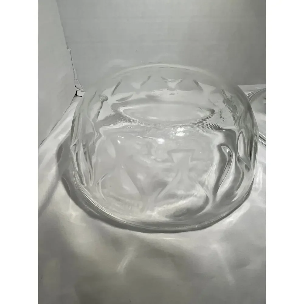Pyrex Sculptured Ovenware Thumbprint Clear Glass Covered Casserole Vintage